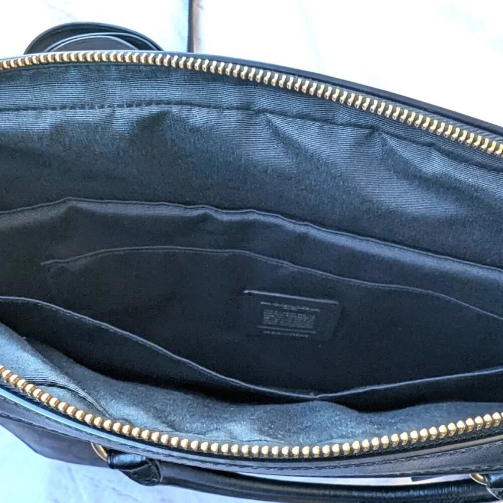 COACH Signature Brown, Black Laptop Case Leather Business Briefcase fo... - Picture 4 of 8